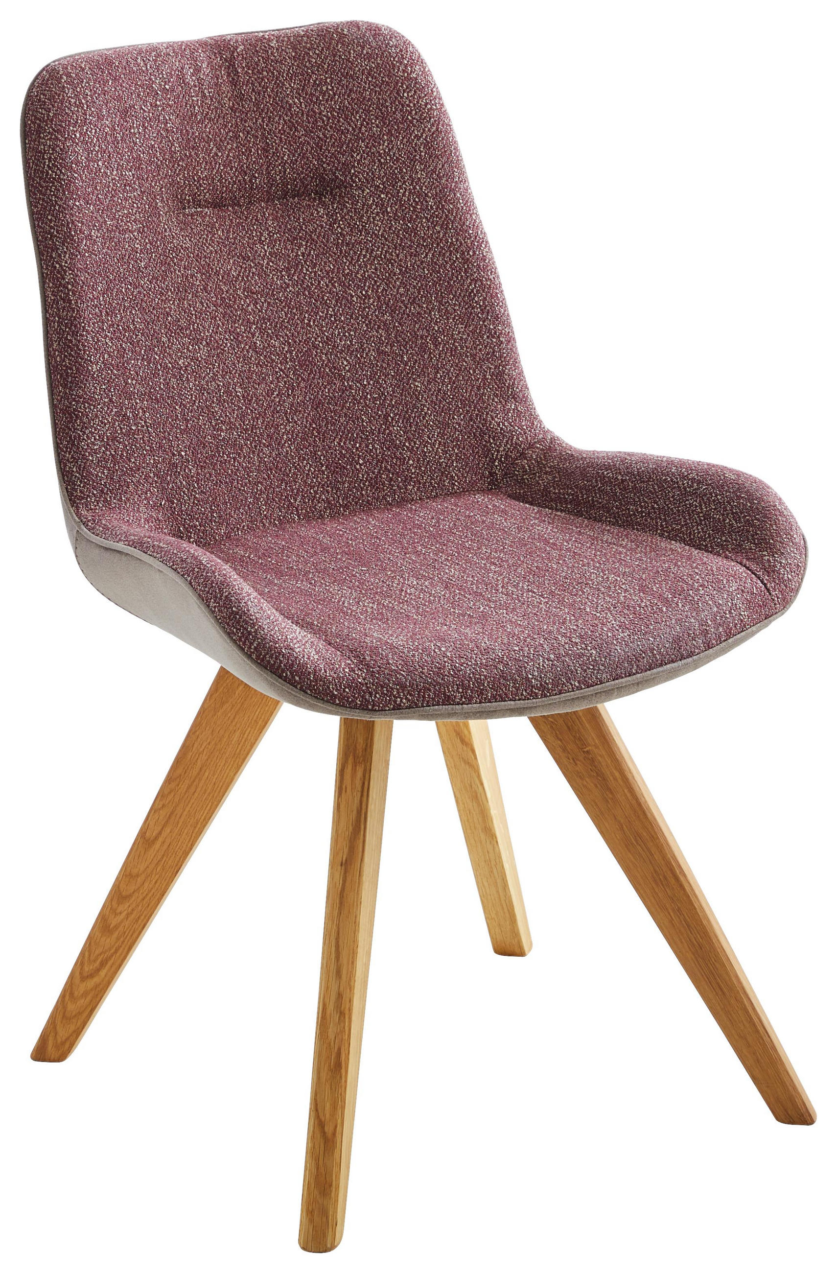 Stuhl in Holz, Textil Eichefarben, Bordeaux, Cappuccino