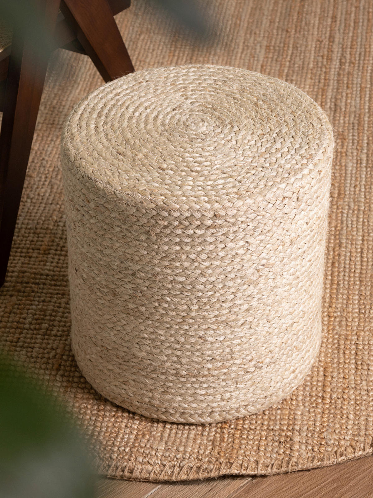 POUF Struktur Uni 40/40/40 cm  - Creme, Basics, Textil (40/40/40cm)
