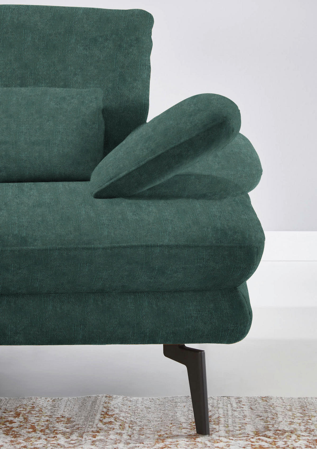 ECKSOFA in Velours Blau, Grün  - Blau/Schwarz, Design, Textil/Metall (180/310cm) - Dieter Knoll