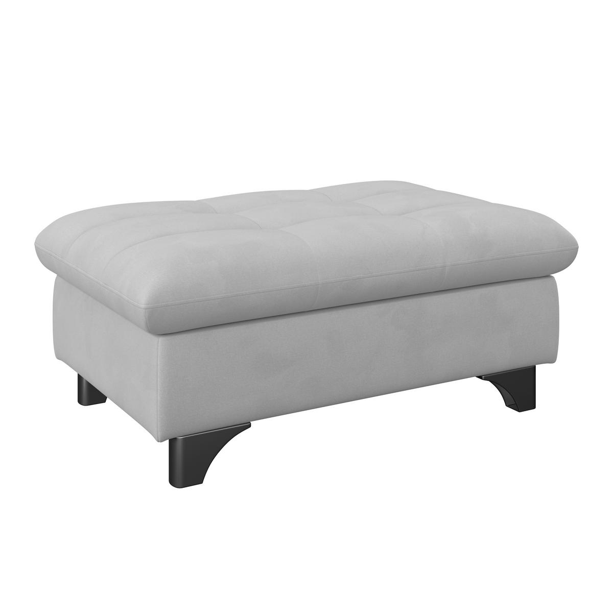 HOCKER Chenille Hellgrau  - Chromfarben/Hellgrau, KONVENTIONELL, Textil/Metall (108/46/108cm) - Livetastic