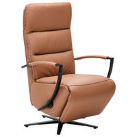 RELAXSESSEL Echtleder    - Schwarz/Braun, Design, Leder/Metall (64/112/80cm) - Cantus