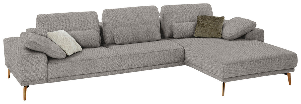 ECKSOFA in Flachgewebe Braun  - Wildeiche/Braun, Design, Holz/Textil (334/193cm) - Niels Andersson