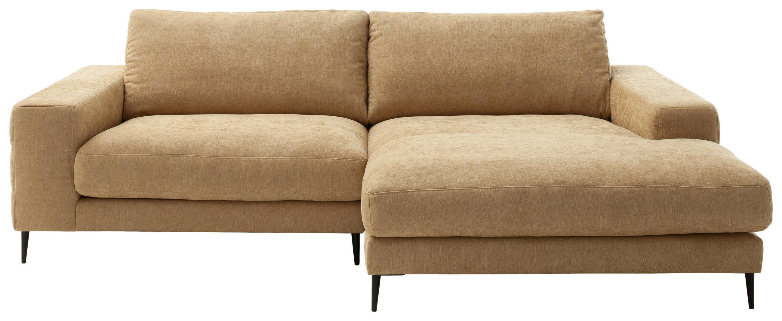 ECKSOFA in Flachgewebe Gelb  - Gelb/Schwarz, Design, Textil/Metall (253/177cm) - Dieter Knoll