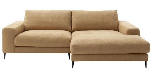 ECKSOFA in Flachgewebe Gelb 253/177 cm - Gelb/Schwarz, Design, Textil/Metall (253/177cm) - Dieter Knoll