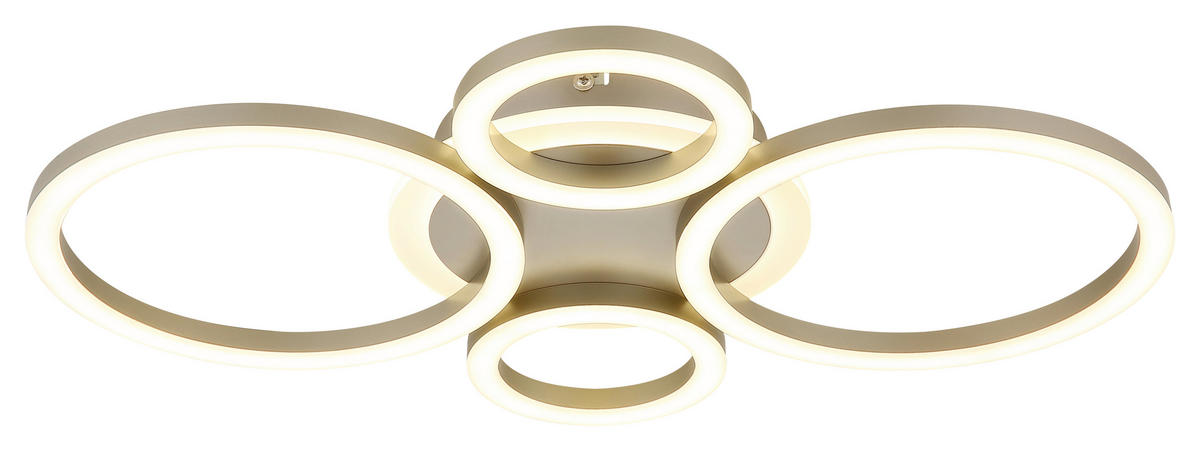 LED-DECKENLEUCHTE Loretta 53/35,5/8,1 cm  - Champagner/Opal, Design, Kunststoff/Metall (53/35,5/8,1cm) - Globo