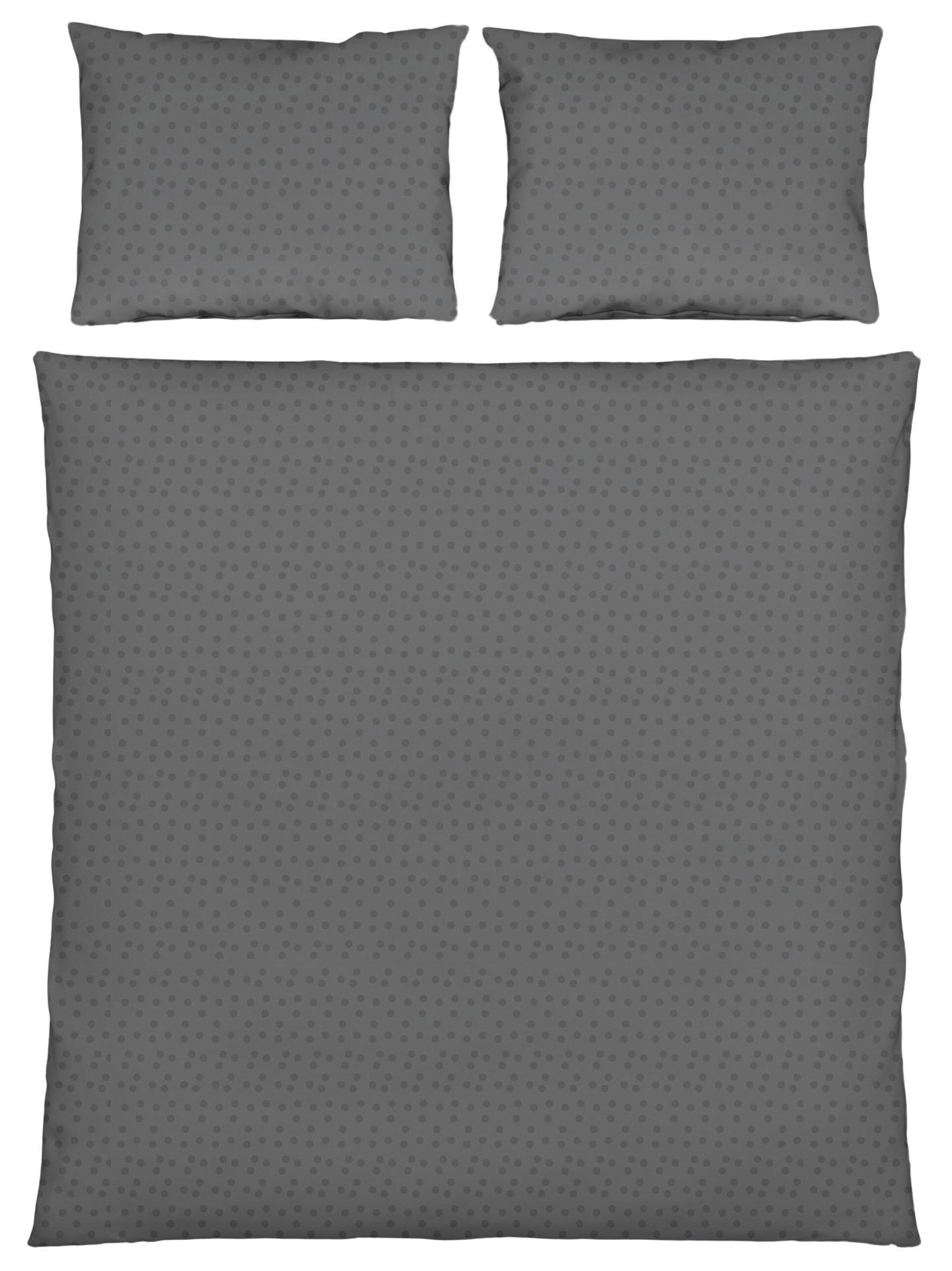 BETTWÄSCHESET Damast 200/210 cm  65 cm/100 cm  - Anthrazit, Basics, Textil (200/210cm) - Dieter Knoll