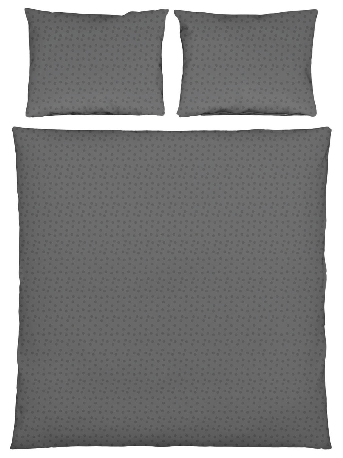 BETTWÄSCHESET Damast 200/210 cm  65 cm/100 cm  - Anthrazit, Basics, Textil (200/210cm) - Dieter Knoll