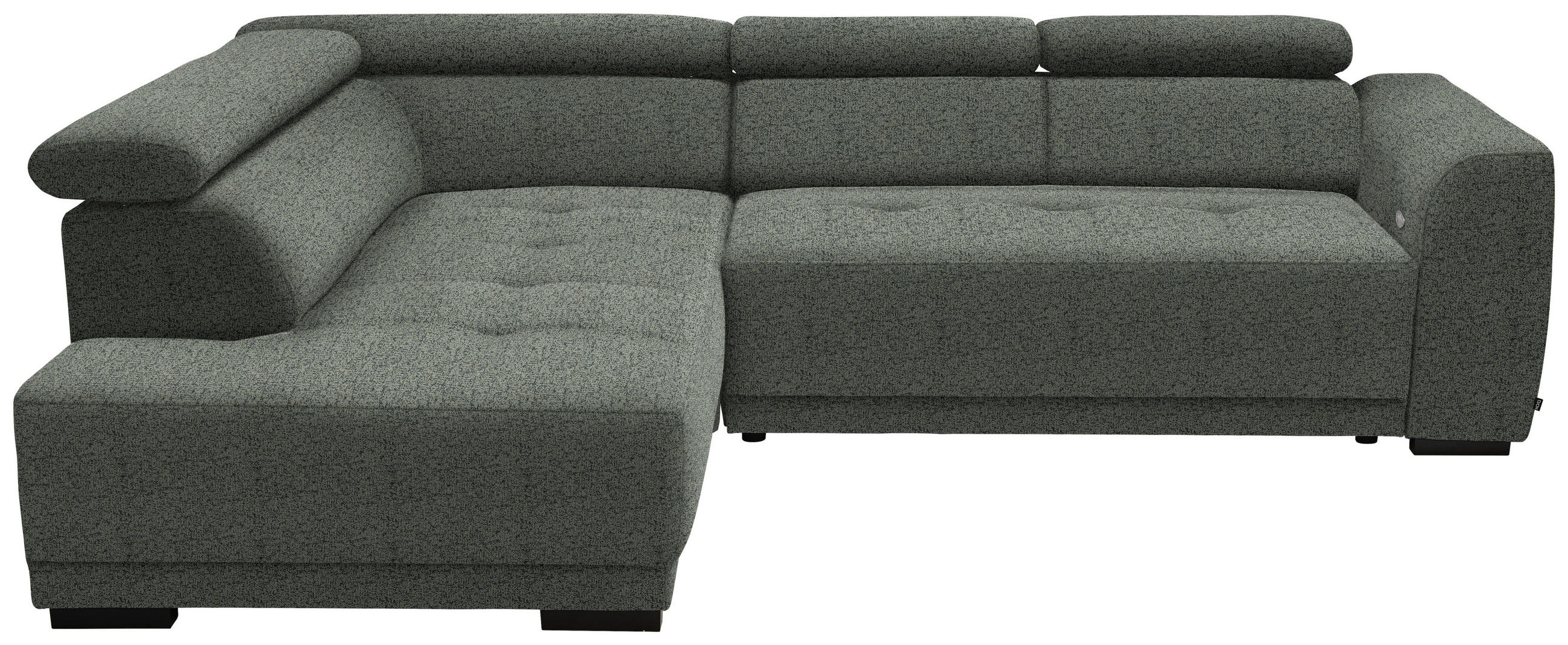 ECKSOFA in Struktur Grau   - Schwarz/Grau, Design, Kunststoff/Textil (205kg) - Xora