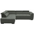 ECKSOFA  in Struktur Grau  205/284 cm  - Schwarz/Grau, Design, Kunststoff/Textil (205/284cm) - Xora