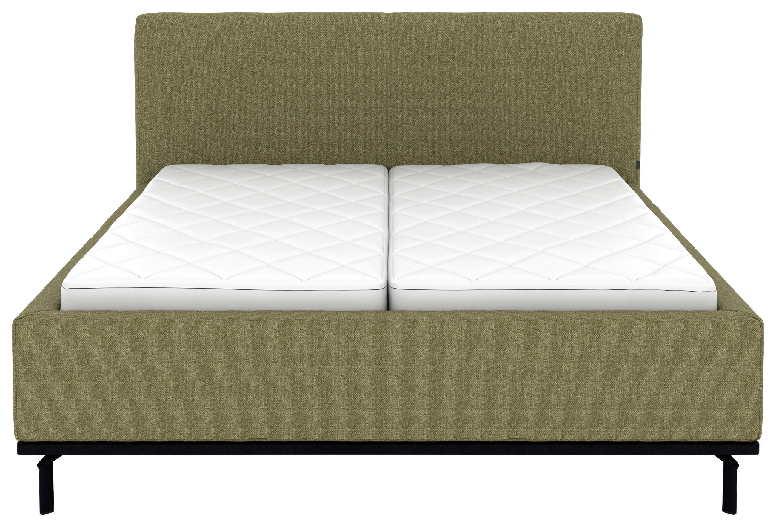 Thumbnail - Musterring Polsterbett, Olivgrün, Textil, Birke, Buche, massiv, H2 + H3, Höhe ca. 20 cm, 180x200 cm, atmungsaktiv,in ver...