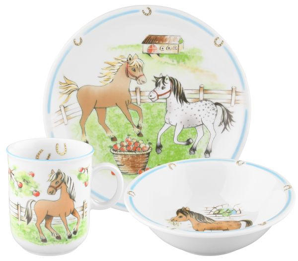 KINDERGESCHIRRSET KINDERTRÄUME Porzellan 3-teilig  - Hellbraun/Weiß, KONVENTIONELL, Keramik (21/21/20cm) - Seltmann Weiden