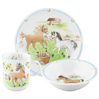 KINDERGESCHIRRSET KINDERTRÄUME Porzellan 3-teilig  - Hellbraun/Weiß, KONVENTIONELL, Keramik (21/21/20cm) - Seltmann Weiden