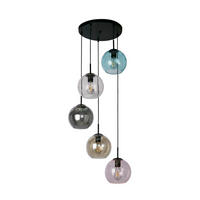 HÄNGELEUCHTE 51/120 cm  - Blau/Pink, KONVENTIONELL, Glas/Metall (51/120cm) - Searchlight