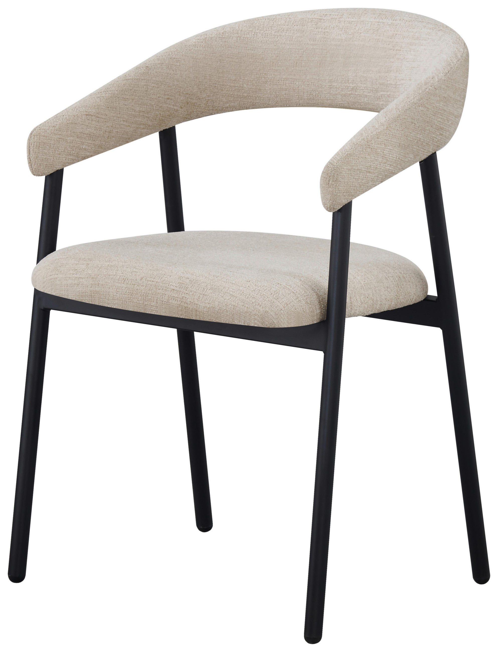 ARMLEHNSTUHL  inklusive Armlehnen Struktur  Schwarz, Beige  - Beige/Schwarz, MODERN, Holz/Textil (53/80/55cm) - Livetastic