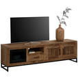 LOWBOARD  in 175/50/40 cm  - Hellbraun/Schwarz, Design, Glas/Holz (175/50/40cm) - Carryhome