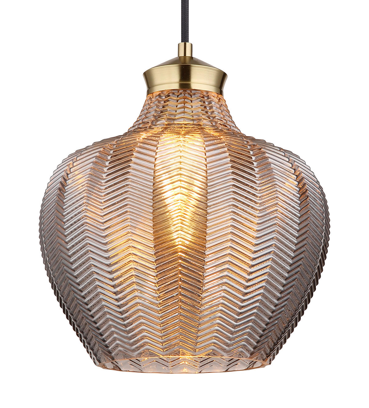 HÄNGELEUCHTE 25/120 cm    - Goldfarben/Schwarz, Basics, Glas/Textil (25/120cm) - Globo