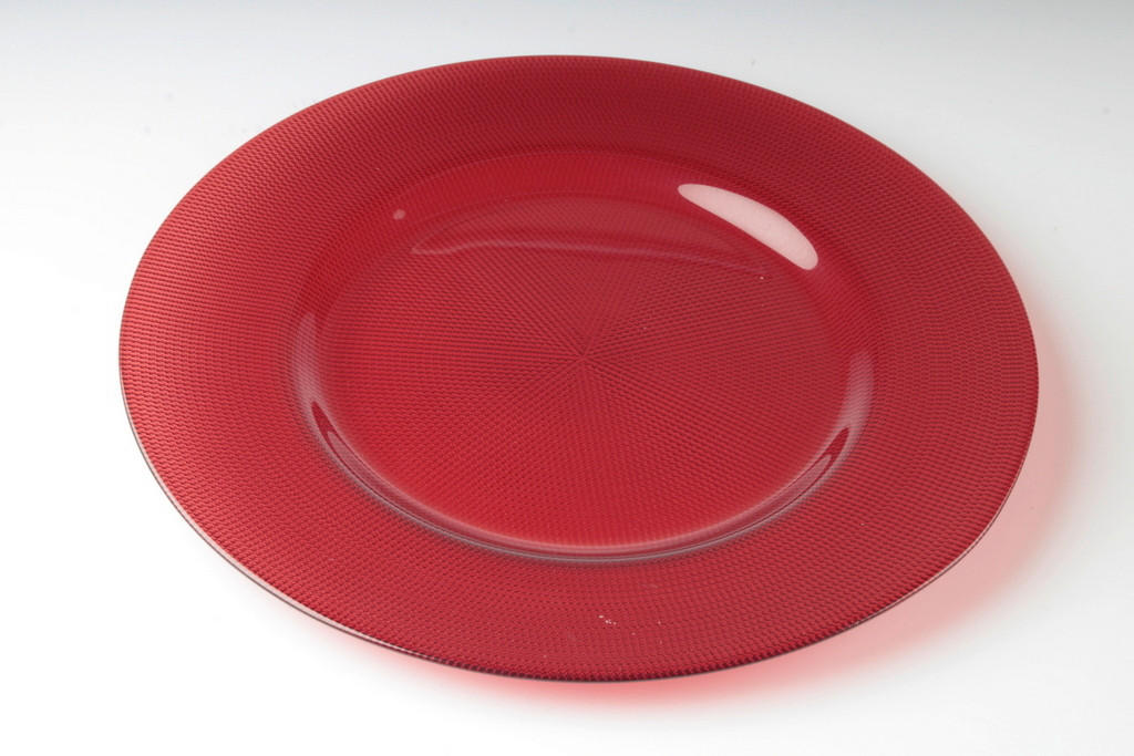 SERVIERPLATTE 33 cm  - Rot, KONVENTIONELL, Glas (33cm) - Novel