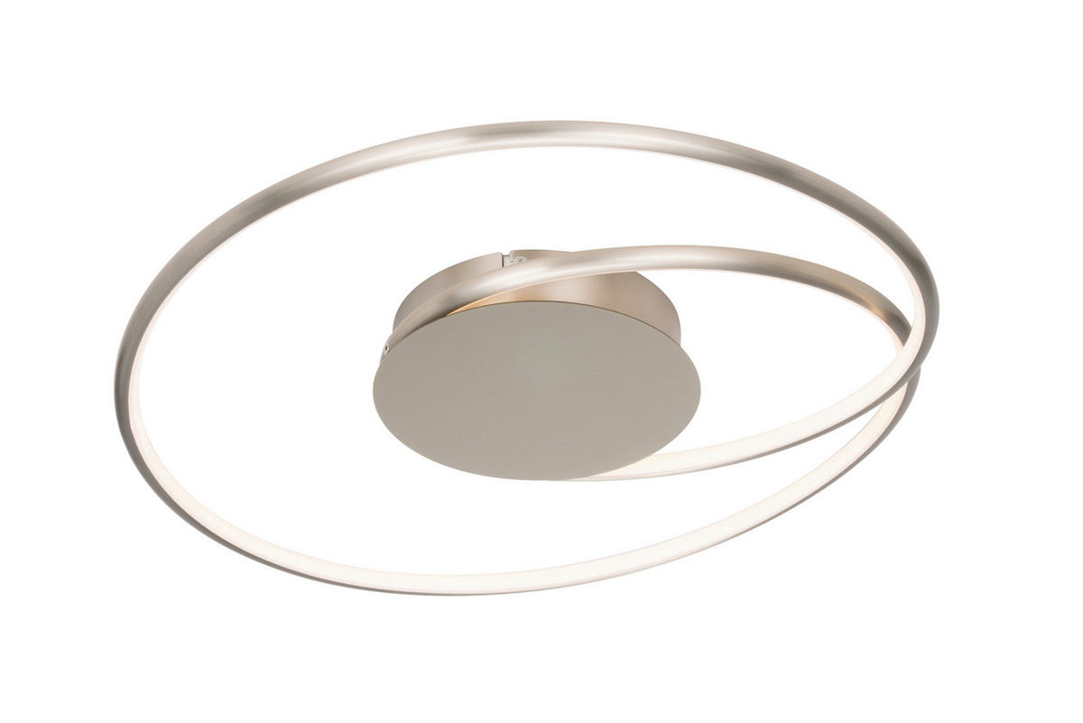 LED-DECKENLEUCHTE  45/8 cm    - Nickelfarben, LIFESTYLE, Kunststoff/Metall (45/8cm) - Novel