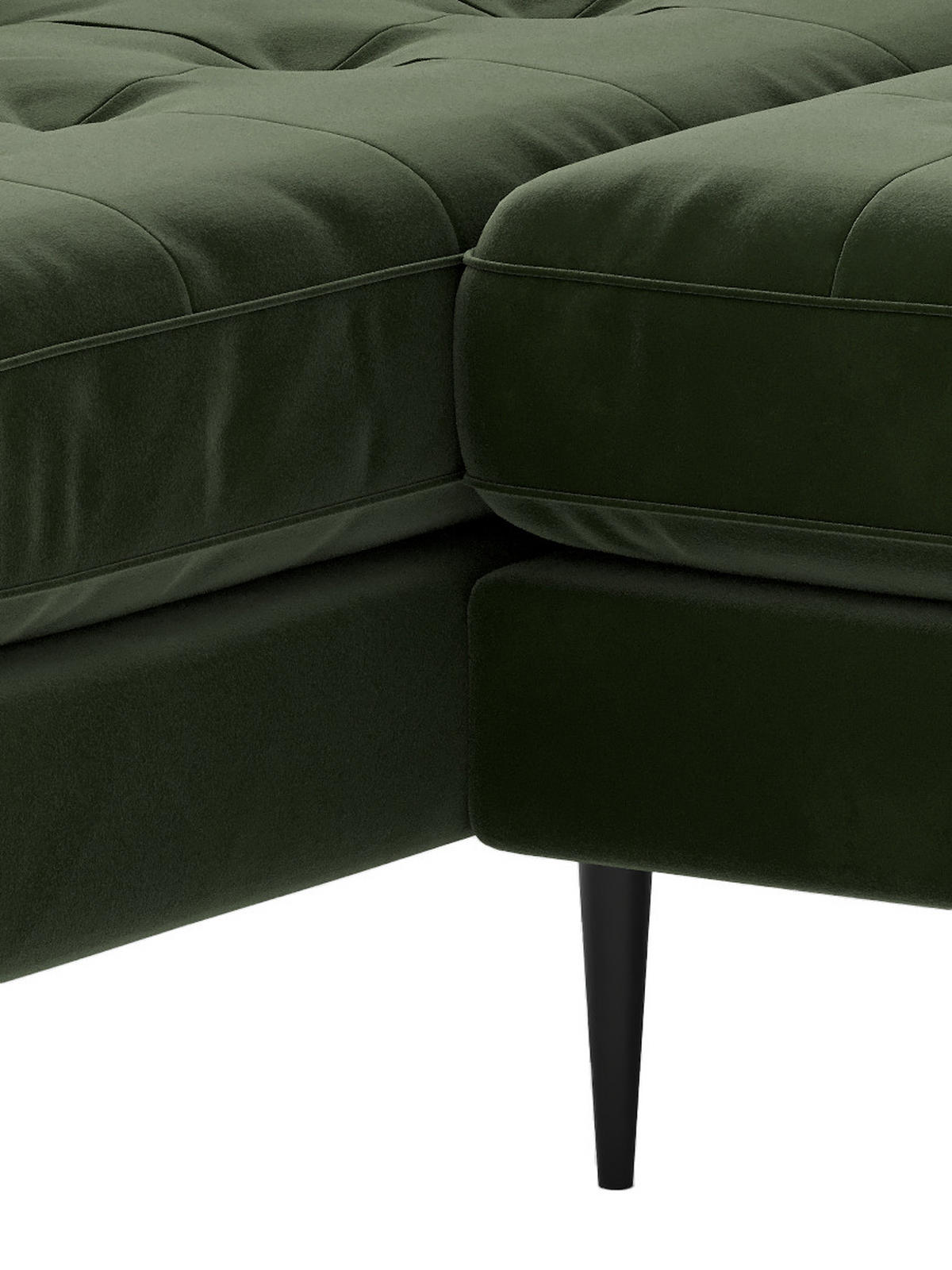 HÖRNSOFFA i flatväv olivgrön  - stålfärgad/olivgrön, Design, metall/textil (259/205cm) - Livetastic