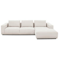 ECKSOFA Ottomane rechts, Eckteil  Weiß Chenille  - Schwarz/Weiß, Design, Kunststoff/Textil (316/166cm) - Musterring