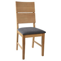 STUHL in Holz, Textil Grau, Eichefarben  - Eichefarben/Grau, MODERN, Holz/Textil (43/94,5/61cm) - Livetastic