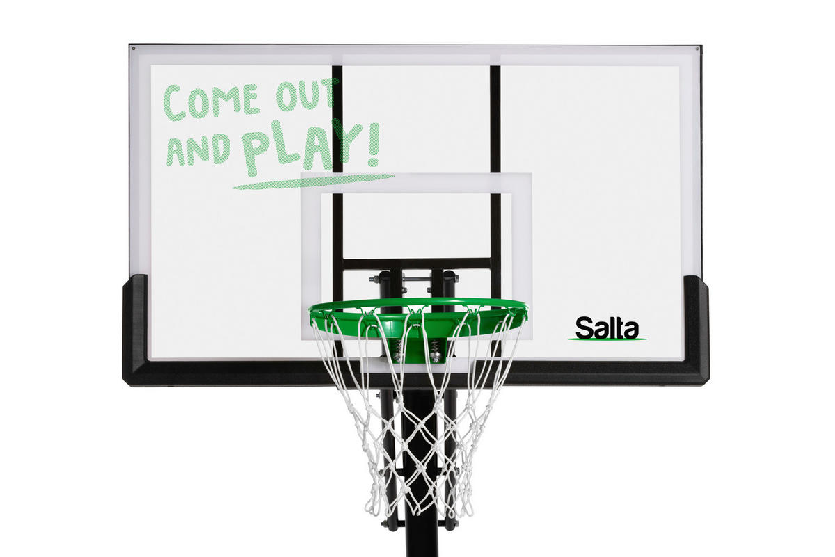 BASKETBALLSTÄNDER  - Schwarz/Grün, KONVENTIONELL, Kunststoff/Metall (138/296-371/240cm) - Salta