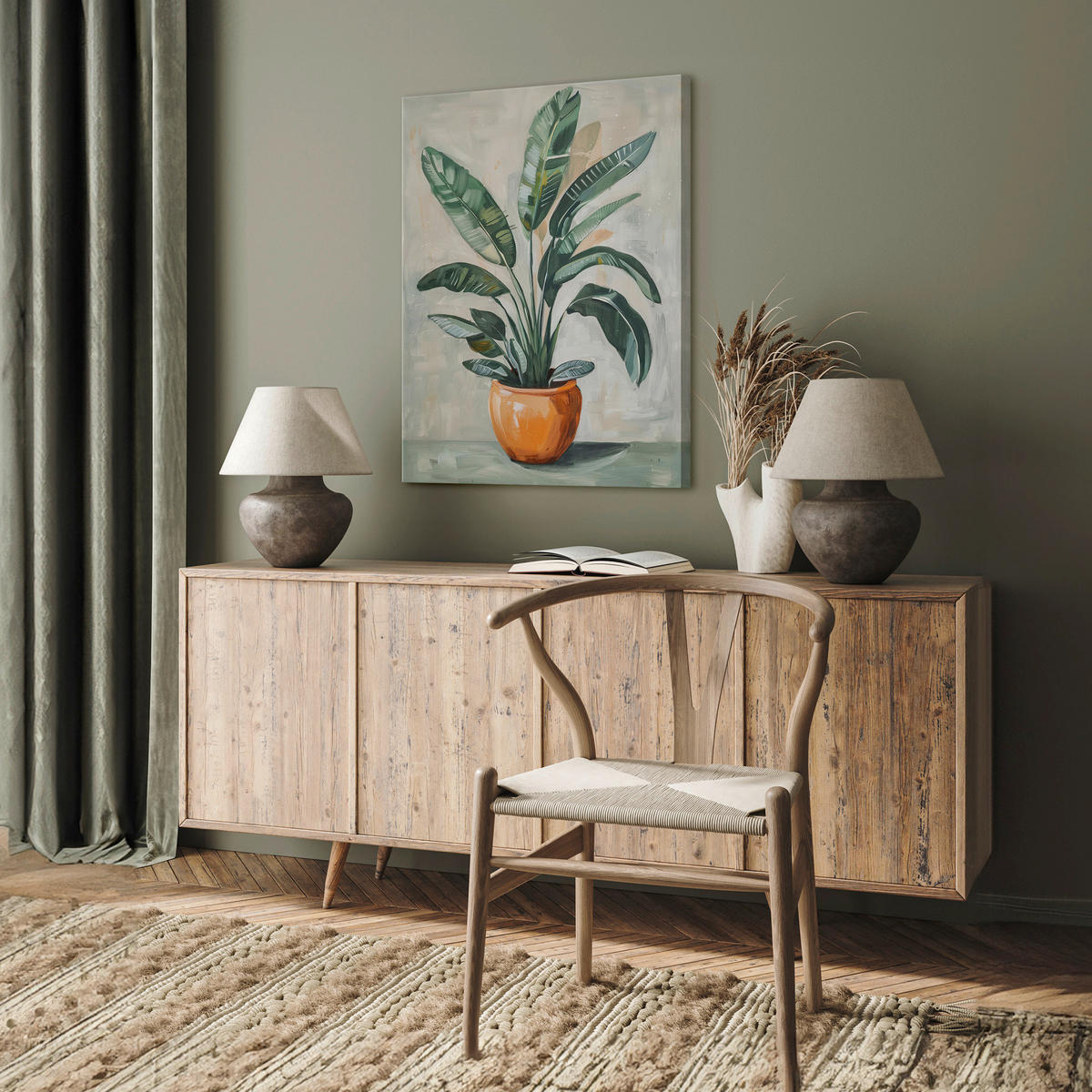 LEINWANDBILD Pflanzen 60/80 cm  - Multicolor, Basics, Holz/Textil (60/80cm)