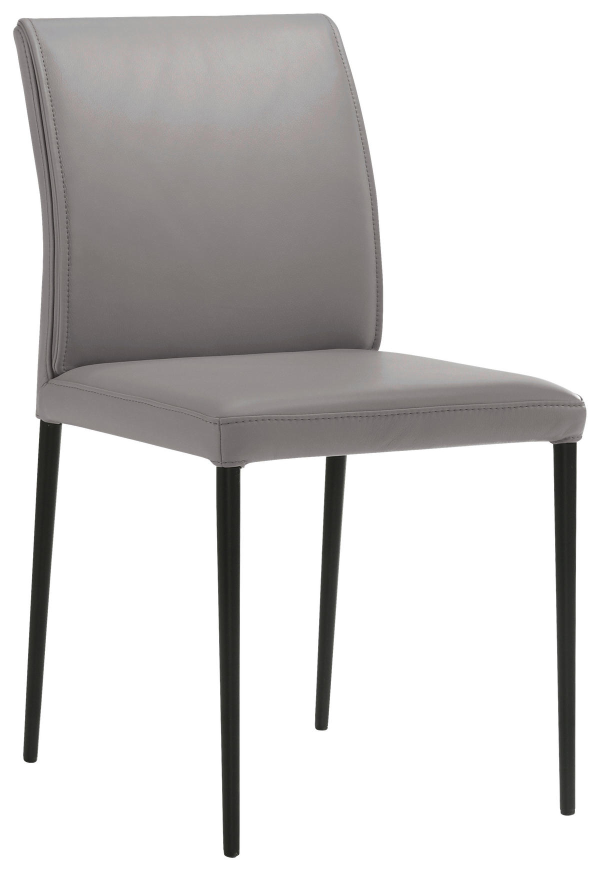 STUHL Echtleder Braun  - Schwarz/Braun, Design, Leder/Metall (46/87/58cm) - Johann Jakob