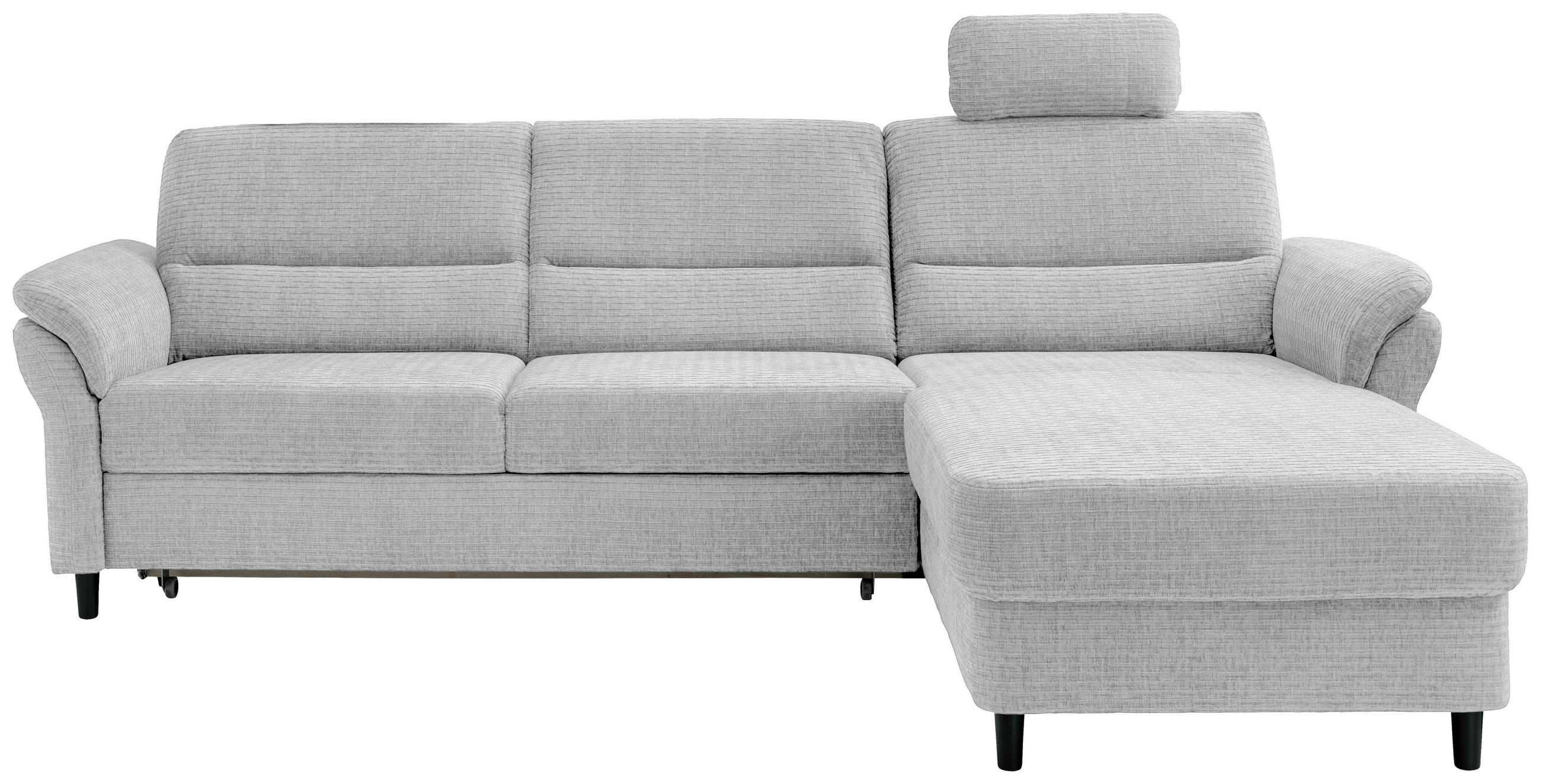 ECKSOFA Weiß Mikrofaser  - Schwarz/Weiß, MODERN, Holz/Textil (279/176cm) - Livetastic