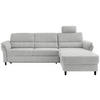 ECKSOFA Weiß Mikrofaser  - Schwarz/Weiß, MODERN, Holz/Textil (279/176cm) - Livetastic