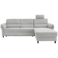 ECKSOFA in Mikrofaser Weiss  - Weiss/Schwarz, Modern, Holz/Textil (279/176cm) - Livetastic