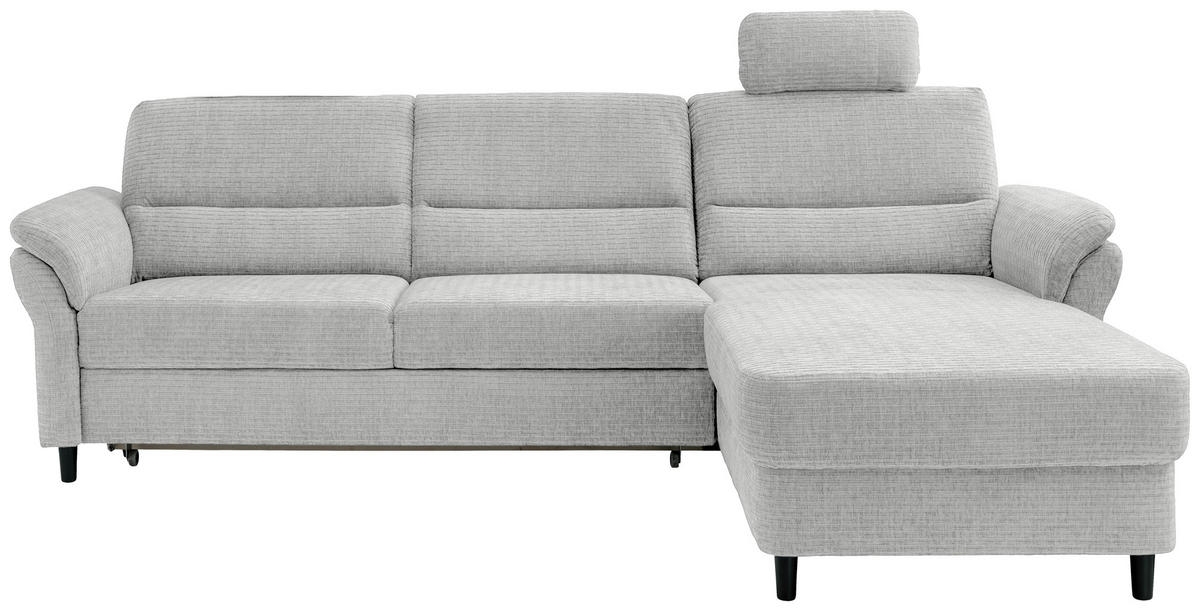 ECKSOFA in Mikrofaser Weiss  - Weiss/Schwarz, Modern, Holz/Textil (279/176cm) - Livetastic