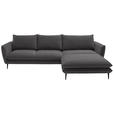 ECKSOFA  in Webstoff Taupe  304/196 cm  - Taupe/Schwarz, KONVENTIONELL, Textil/Metall (304/196cm) - Hom`in