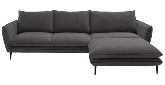 ECKSOFA  in Webstoff Taupe  304/196 cm  - Taupe/Schwarz, KONVENTIONELL, Textil/Metall (304/196cm) - Hom`in