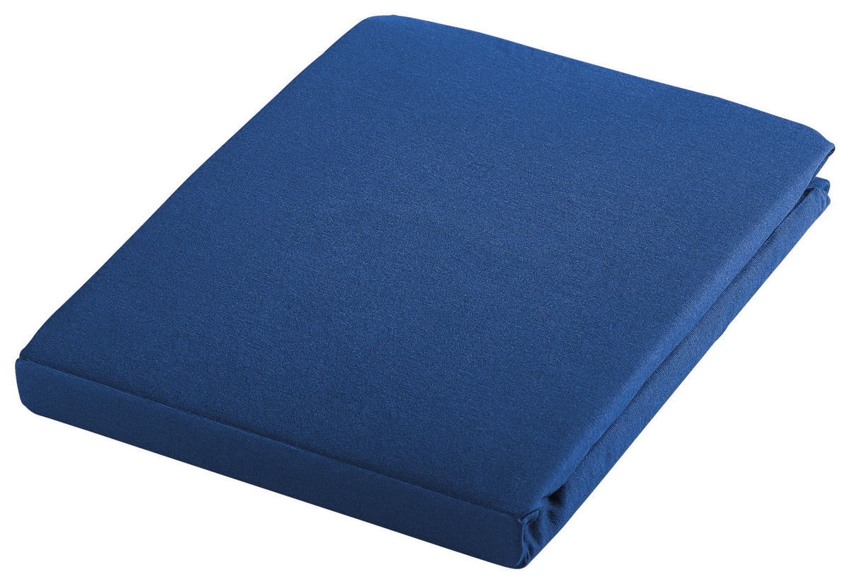 SPANNBETTTUCH FLORENTANO Jersey  - Blau, Basics, Textil (100/200cm) - Bio:Vio