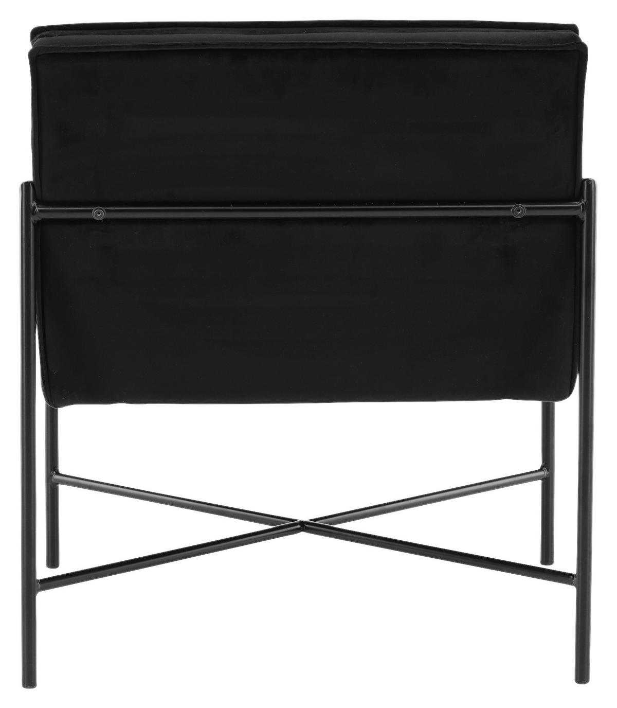 SESSEL in Samt Schwarz  - Schwarz, Design, Textil/Metall (66/78/65cm) - Livetastic