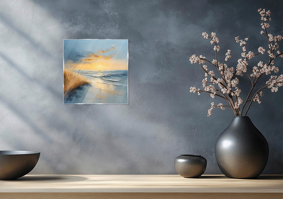 GLASBILD Strand & Meer  - Multicolor, Natur, Glas (30/30/1,40cm) - Euroart