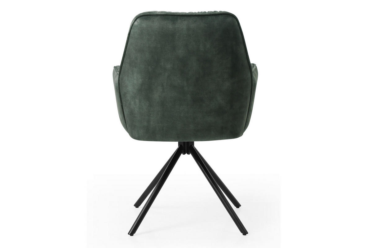 ARMLEHNSTUHL  in Samt, Velours  - Dunkelgrün/Schwarz, MODERN, Textil/Metall (61/90/59cm) - Livetastic