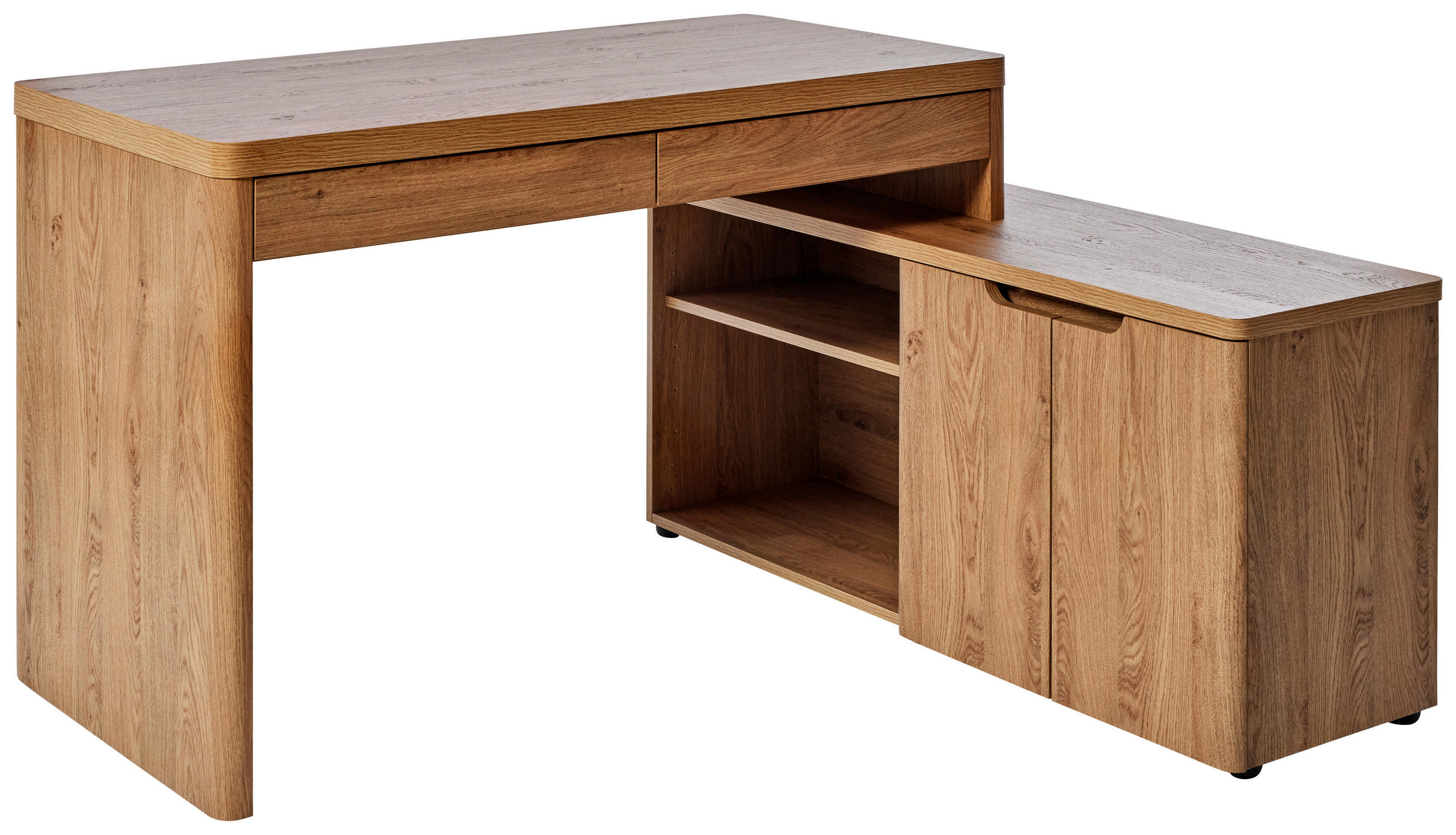 Livetastic Eckschreibtisch Eiche 118x76x140 cm