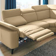 ECKSOFA in Echtleder Hellbraun  - Hellbraun/Schwarz, Design, Leder/Metall (285/239cm) - Cantus