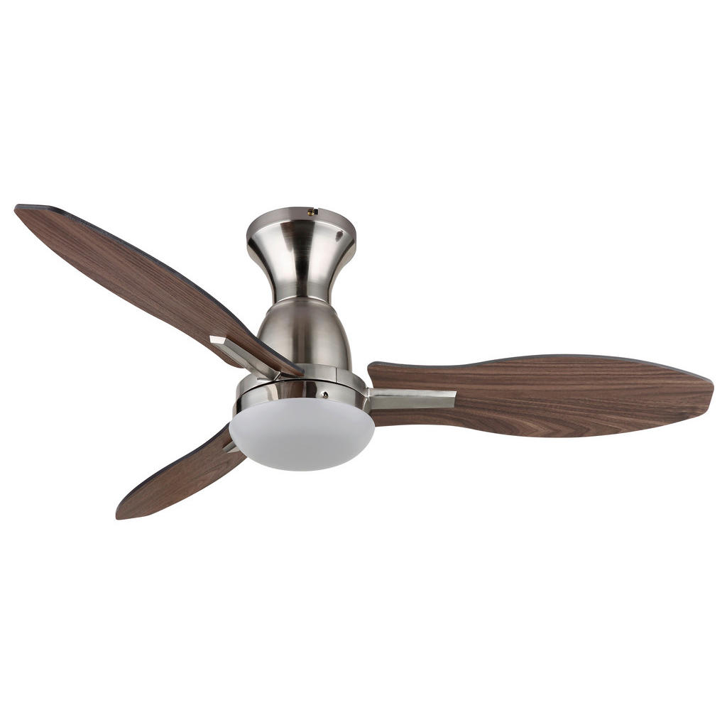 Deckenventilator Gale D:107cm Opal Nickelfarben Braun