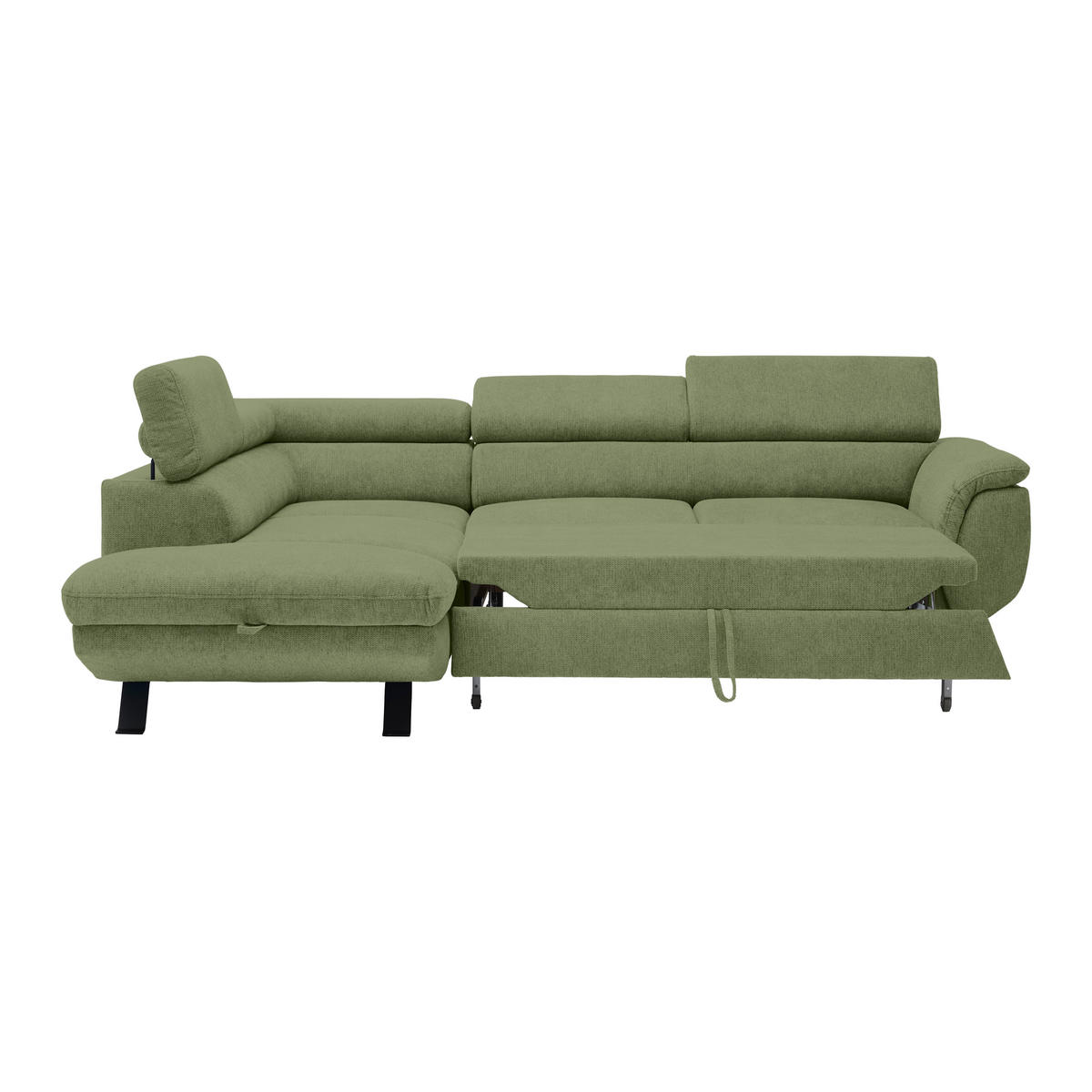 HÖRNSOFFA i vävt tyg olivgrön  - olivgrön/svart, Modern, metall/textil (198/257cm) - MID.YOU