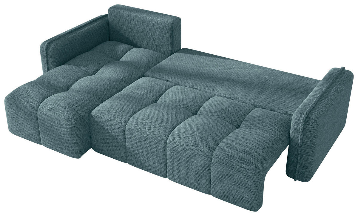 ECKSOFA  in Flachgewebe Mintgrün  - Schwarz/Mintgrün, MODERN, Kunststoff/Textil (142/240cm) - Carryhome