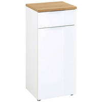 UNTERSCHRANK 39/86/34 cm   - Edelstahlfarben/Eichefarben, Design, Glas/Holzwerkstoff (39/86/34cm) - Germania