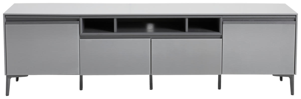LOWBOARD  in 195/55/40 cm  - Dunkelgrau/Schwarz, Design, Glas/Holzwerkstoff (195/55/40cm) - Novel