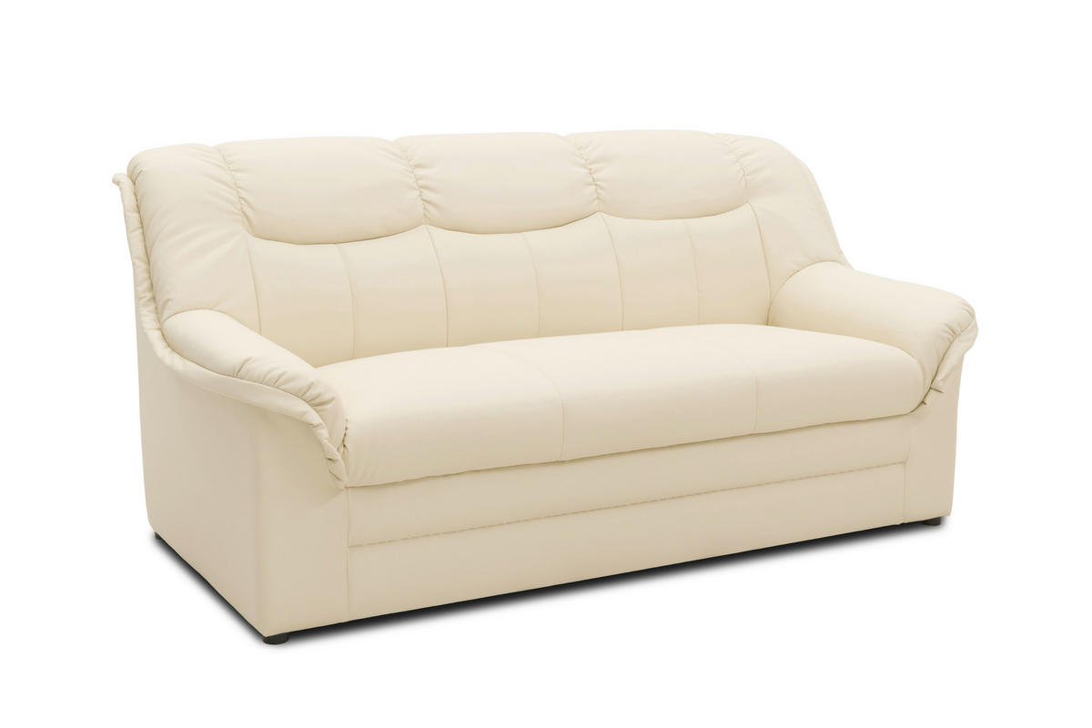 3-SITZER-SOFA BERLIN FK Lederlook Beige  - Beige/Schwarz, KONVENTIONELL, Kunststoff/Textil (178/89/87cm) - MID.YOU