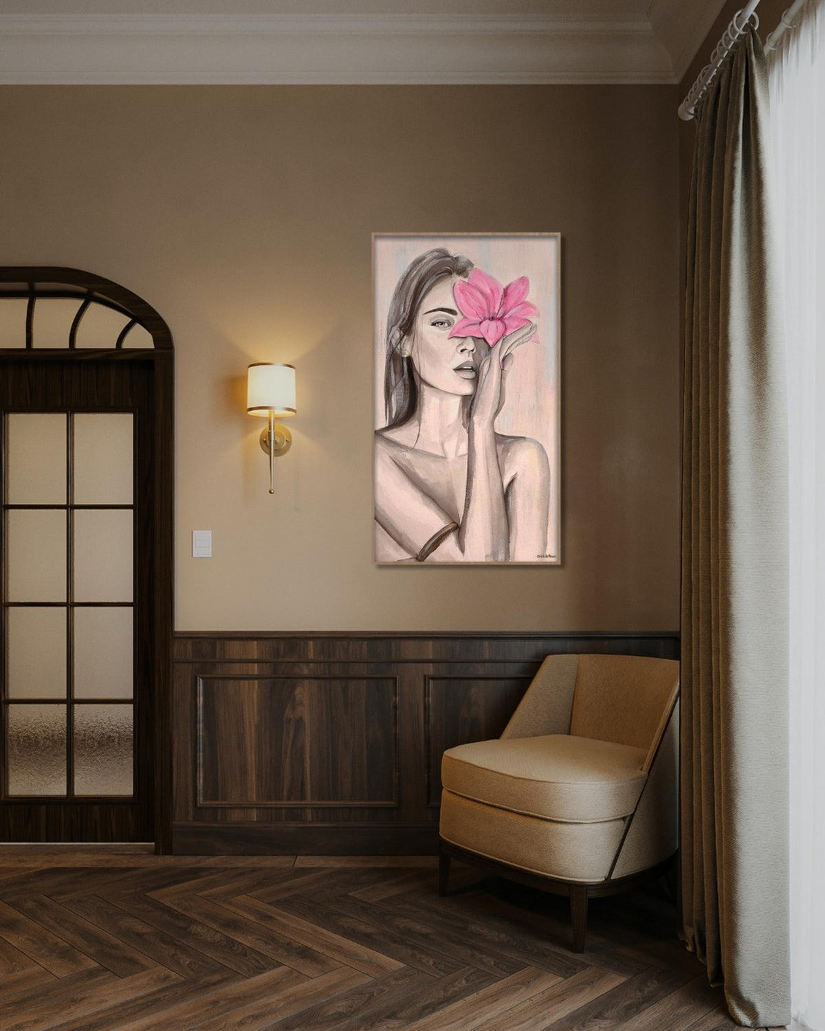 BILD  - Hellbraun/Rosa, Basics, Holz/Kunststoff (98/148cm)