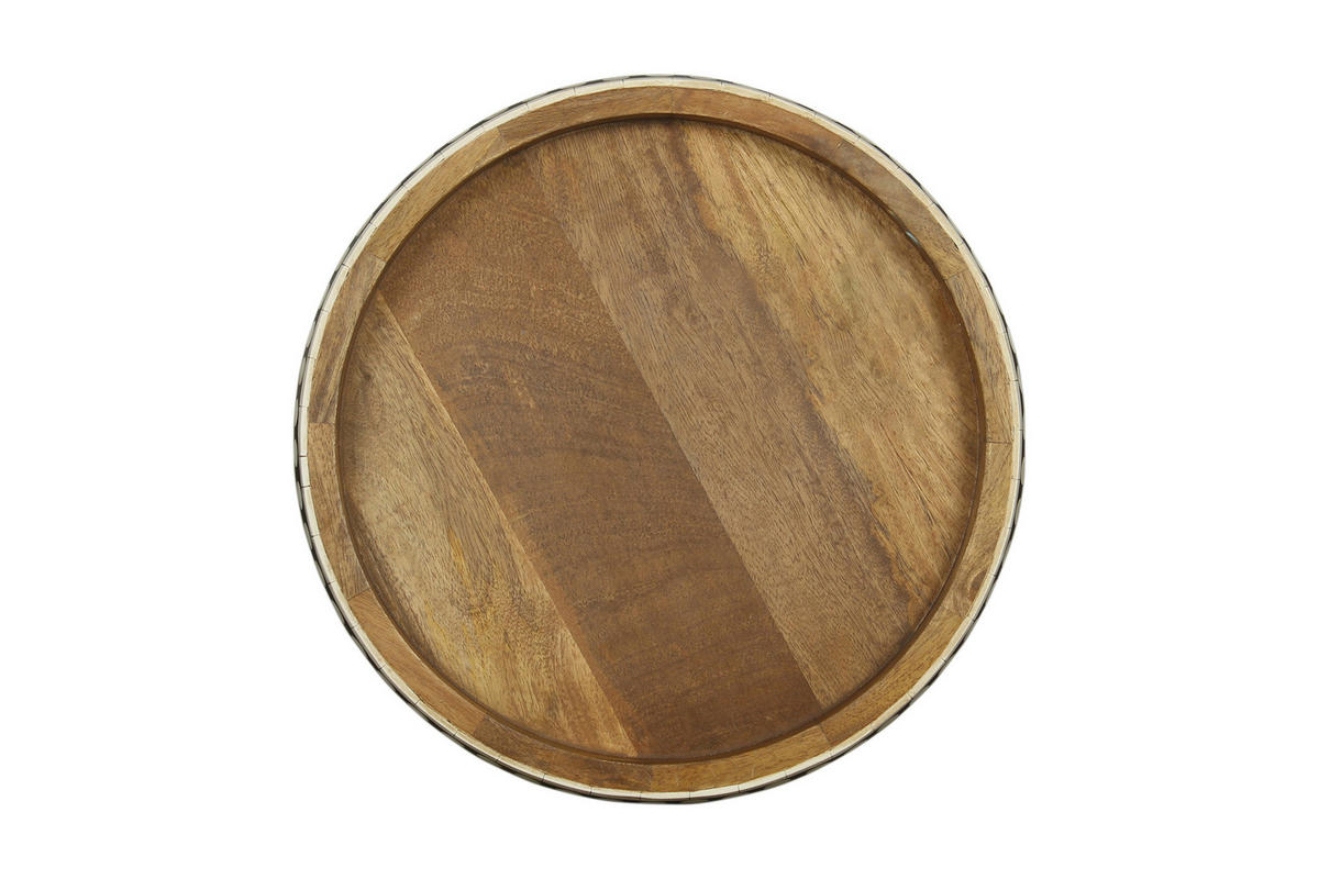 NACHTTISCH 35/42/35 cm  in massiv Mangoholz Naturfarben, Schwarz, Weiß  - Schwarz/Naturfarben, MODERN, Holz/Metall (35/42/35cm) - MID.YOU