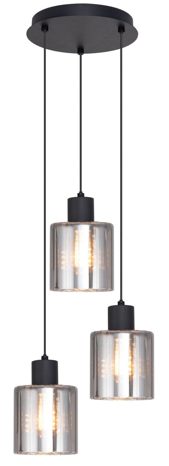 LAMPĂ SUSPENDATĂ 25/120 cm  - negru, Trend, sticlă/metal (25/120cm) - Novel