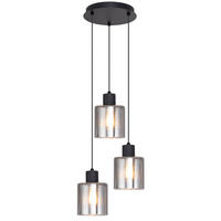 LAMPĂ SUSPENDATĂ 25/120 cm  - negru, Trend, sticlă/metal (25/120cm) - Novel